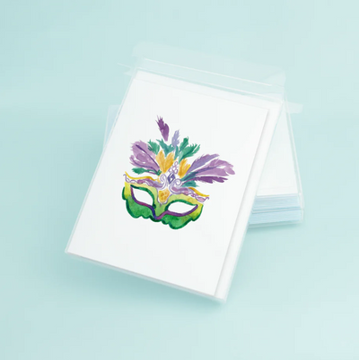 Mardi Gras Mask Cards - Box of 8 - Gabrielle's Biloxi