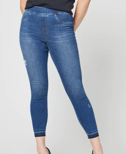 Spanx Distressed Ankle Skinny Jeans, Medium Wash - Gabrielle&