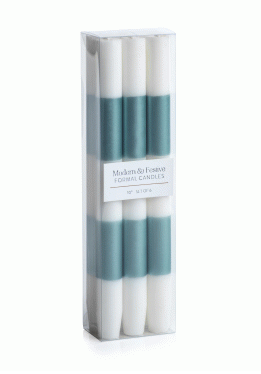Modern & Festive Blue Formal Candles Set of 6 - Gabrielle&