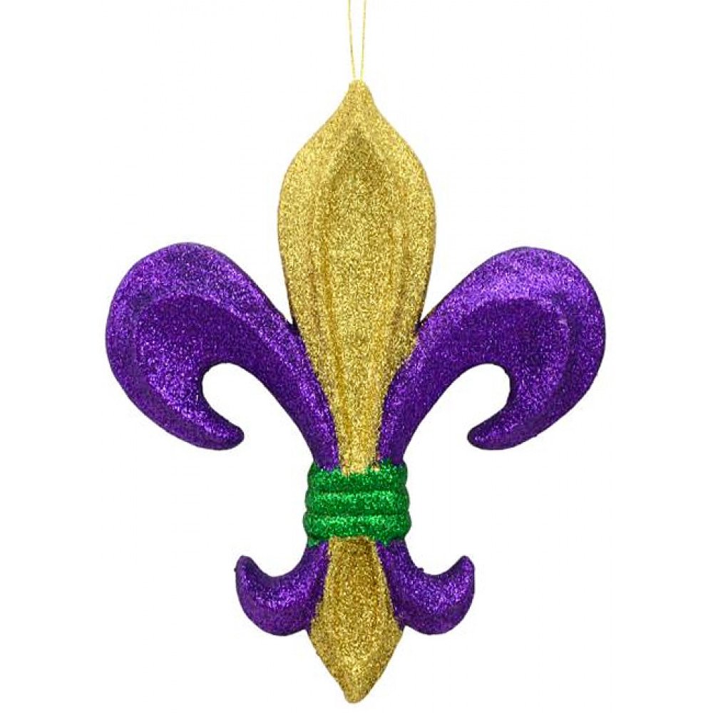 Fleur de Lis Glitter Ornament - Assorted - Gabrielle's Biloxi