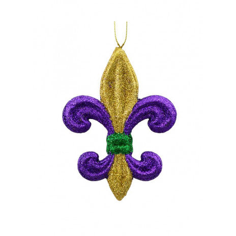 Fleur de Lis Glitter Ornament - Assorted - Gabrielle's Biloxi
