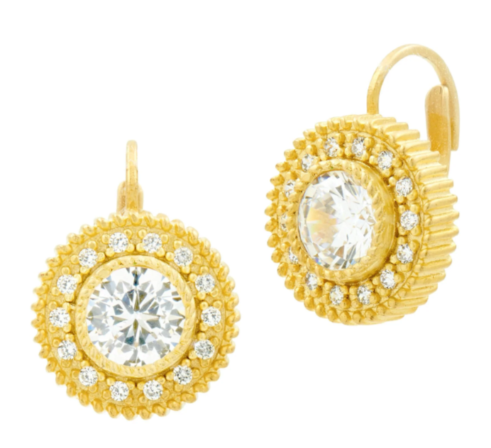 Freida Rothman Nautical Button Lever Back Stud Earrings - Gabrielle's Biloxi