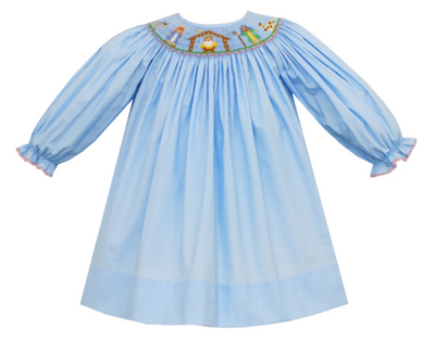 Nativity Girls Bishop L/S Blue Cotton - Gabrielle's Biloxi