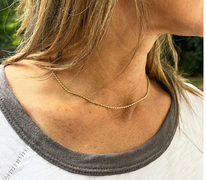 14k Gold Filled 15" Oval Pattern Necklace - Gabrielle's Biloxi