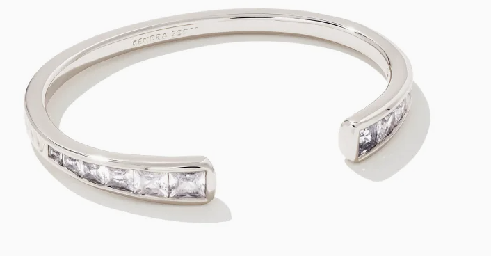 Kendra Scott Parker Cuff Bracelet Rhodium White Crystal - Gabrielle's Biloxi