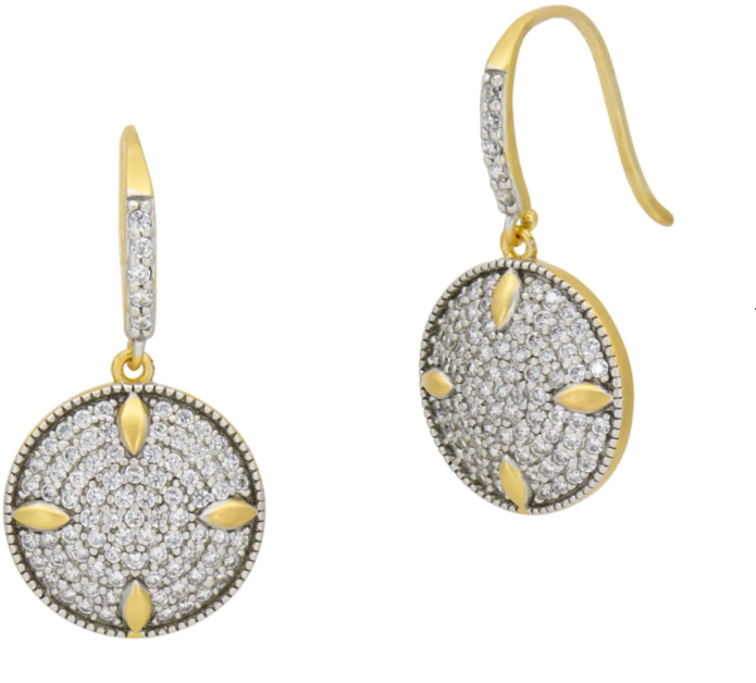 Freida Rothman Petals and Pave' Disc Earrings - Gabrielle's Biloxi