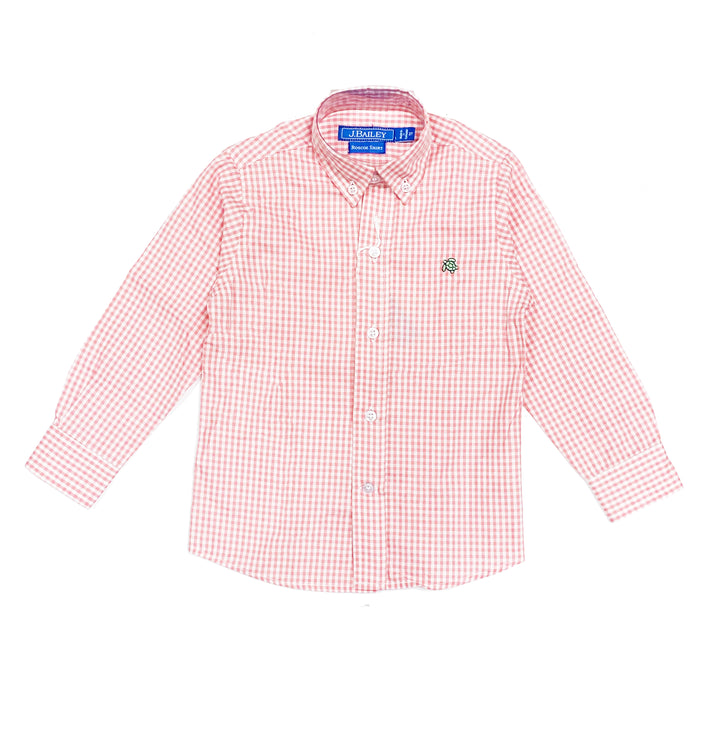 Bailey Boys Button Down Shirt - Pink Check - Gabrielle's Biloxi