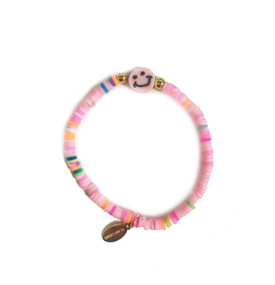 Stretch Bracelet - Pink Smiley Face - Gabrielle's Biloxi