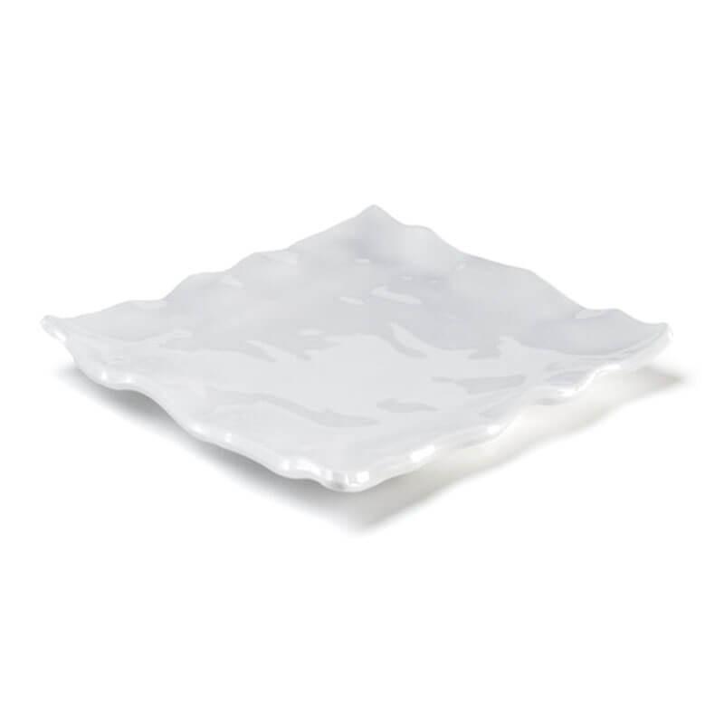 Ruffle White Melamine Square Small Platter - Gabrielle's Biloxi