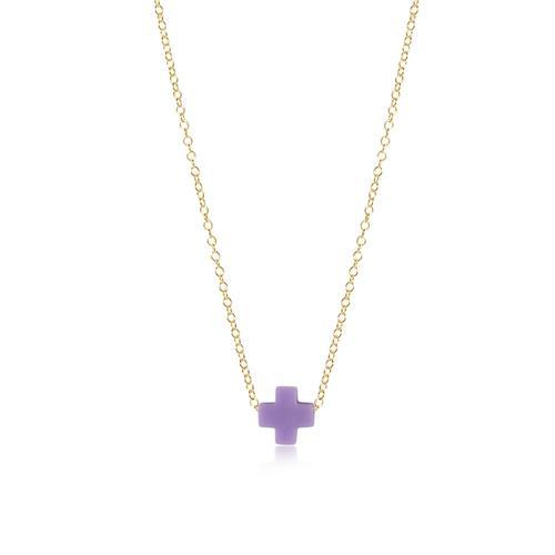 ENewton egirl Signature Cross Necklace Gold Purple 14" - Gabrielle's Biloxi