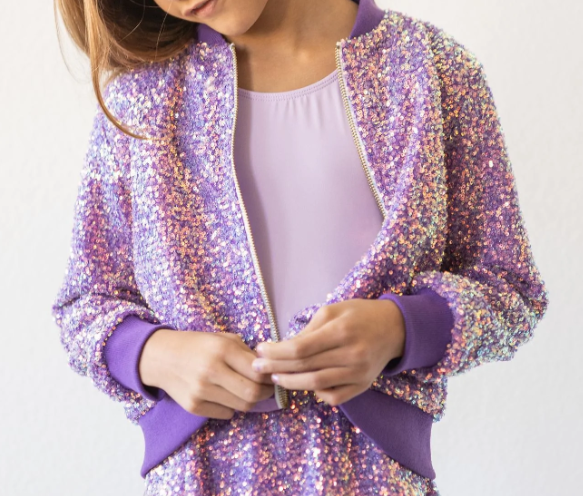 Girls Purple Sequin Jacket - Gabrielle's Biloxi