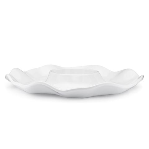 Ruffle White Melamine Chip & Dip Platter - Gabrielle's Biloxi