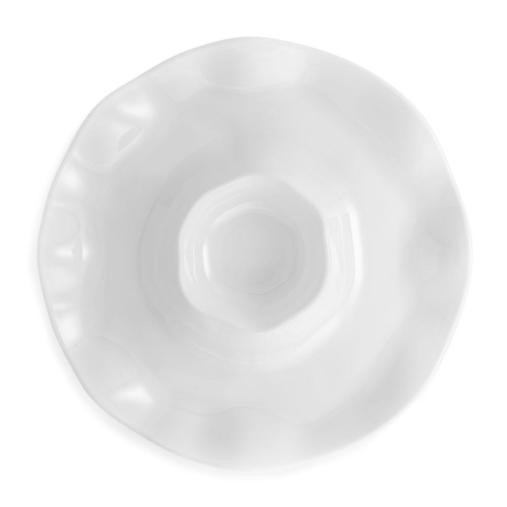 Ruffle White Melamine Chip & Dip Platter - Gabrielle's Biloxi