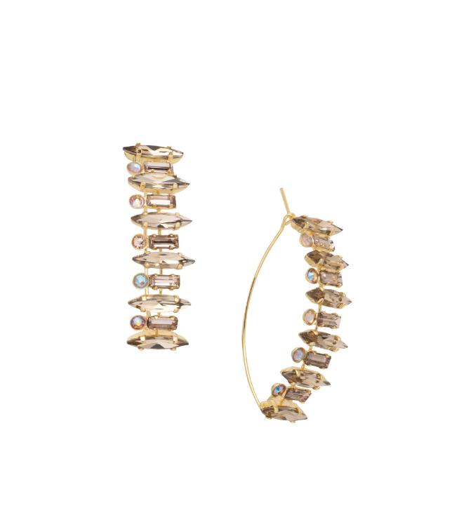 Sorrelli Emory Statement Hoop Earring Bright Gold Raw Sugar - Gabrielle's Biloxi