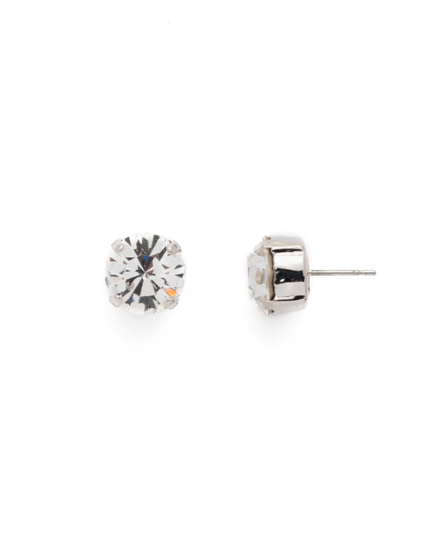 Sorrelli Round Stud Earrings Palladium Crystal - Gabrielle's Biloxi