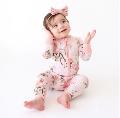 Posh Peanut Vintage Pink Rose Newborn Convertible One Piece - Gabrielle's Biloxi