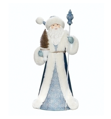 Large Blue Santa with Staff 22.75" - Gabrielle's Biloxi