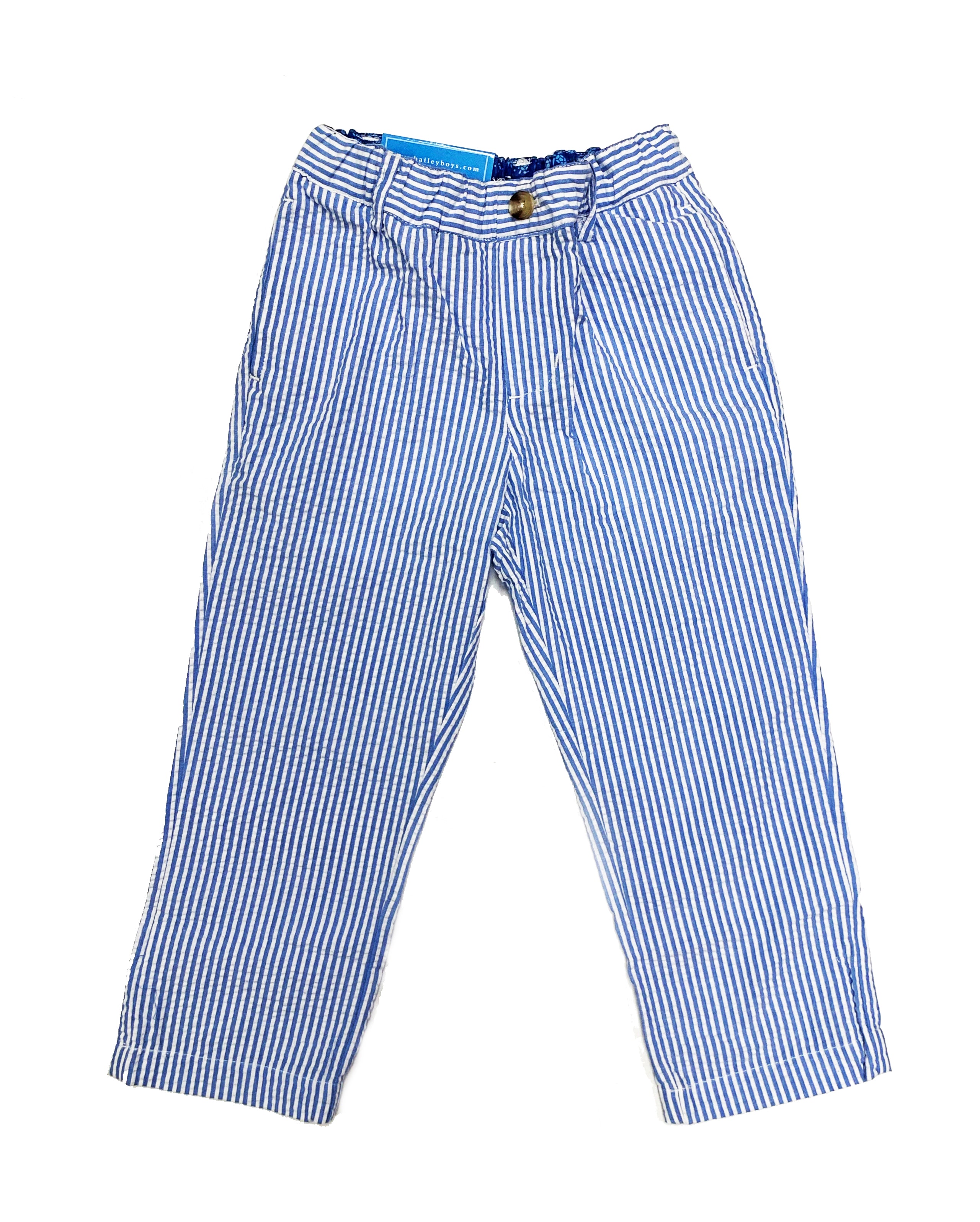 Bailey Boys Champ Pant - Blue Stripe Seersucker - Gabrielle's Biloxi