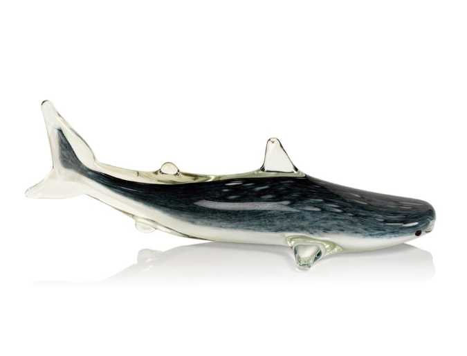 Decorative Glass Blue Shark - Gabrielle's Biloxi