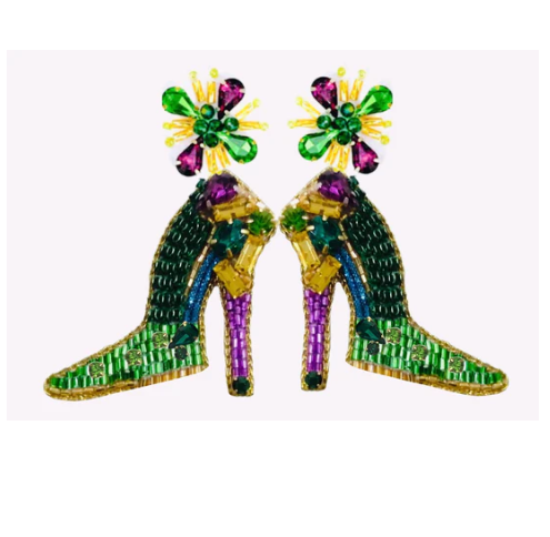 Mardi Gras Shoe Earrings - Gabrielle's Biloxi