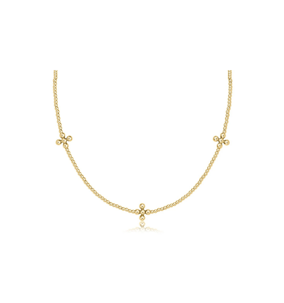 ENewton 15" Choker Signature Cross Gold Pattern 2mm - Gabrielle's Biloxi