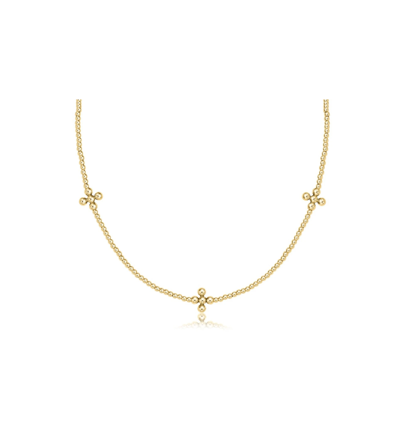 ENewton 15" Choker Signature Cross Gold Pattern 2mm - Gabrielle's Biloxi