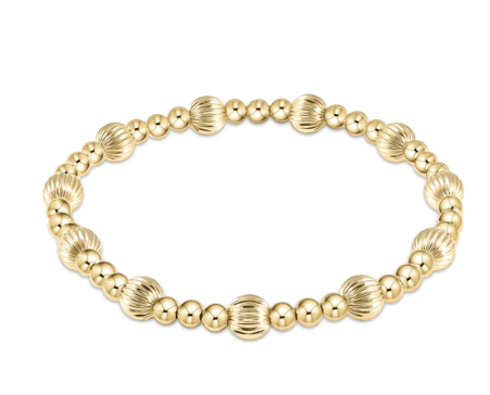 Dignity Sincerity Pattern 6mm Gold Bead Bracelet - Gabrielle&