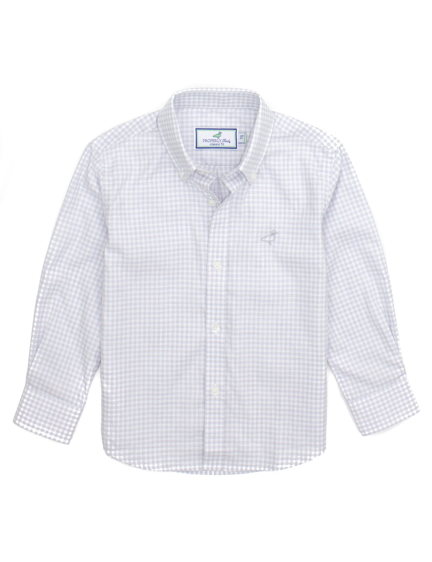 Properly Tied Park Avenue Dress Shirt - Smoke Check - Gabrielle's Biloxi