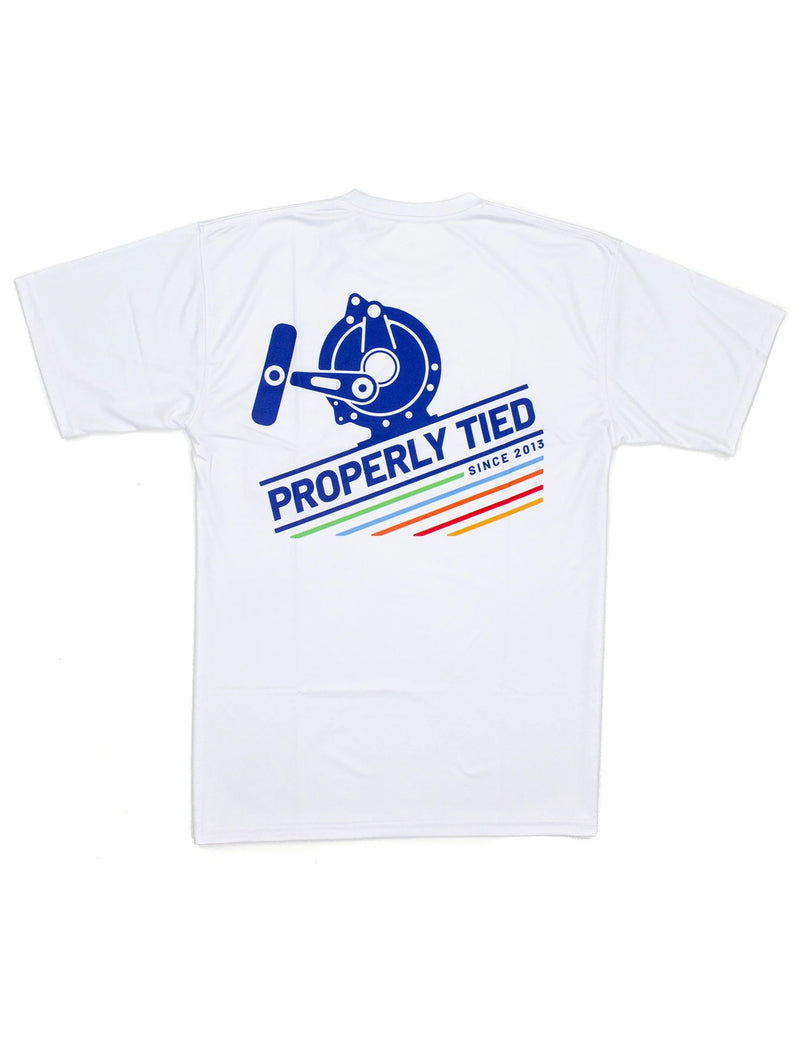 Properly Tied Performance Tee Sport Reel - White - Gabrielle&