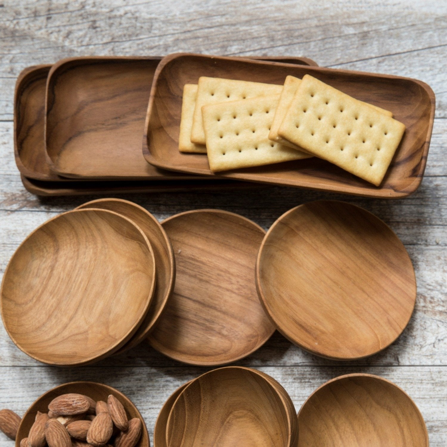 Teak Rectangular Trays - Set of 4 - Gabrielle's Biloxi