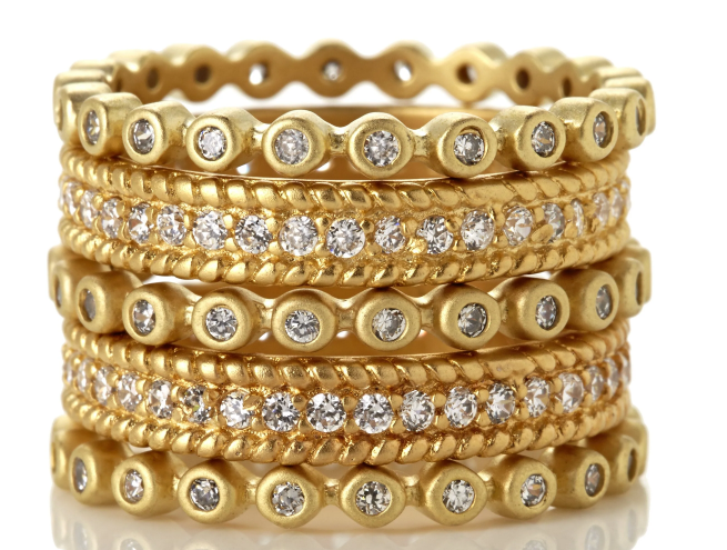 Freida Rothman Classic Set of 5 Eternity / Beaded Rings - Gabrielle's Biloxi