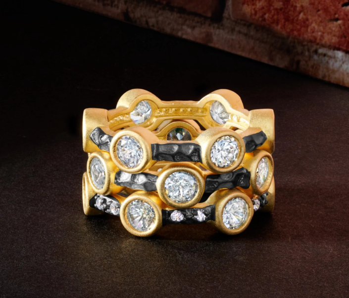 Freida Rothman Starry Night Set of 3 Rings - Gabrielle's Biloxi