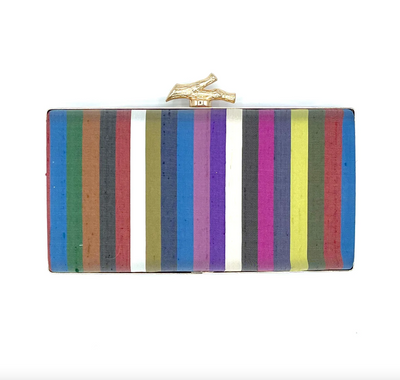 Carly Clutch Striped Silk - Box - Gabrielle's Biloxi