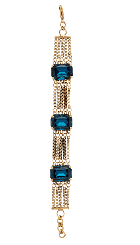 Sorrelli Brynn Studded Tennis Bracelet Venice Blue Antique Gold - Gabrielle's Biloxi