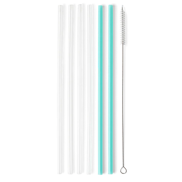 Swig Reusable Straw Set - Clear & Aqua - Gabrielle's Biloxi
