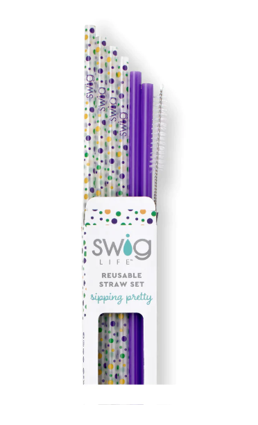 Swig Hey Mister! + Purple Reusable Straw Set - Gabrielle's Biloxi
