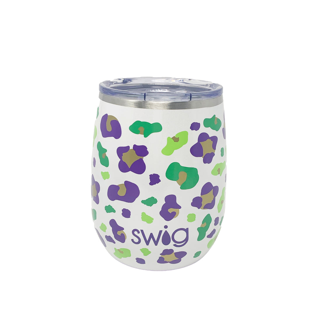 Swig 14oz Stemless Wine Cup - Mardi Grawl Leopard - Gabrielle's Biloxi