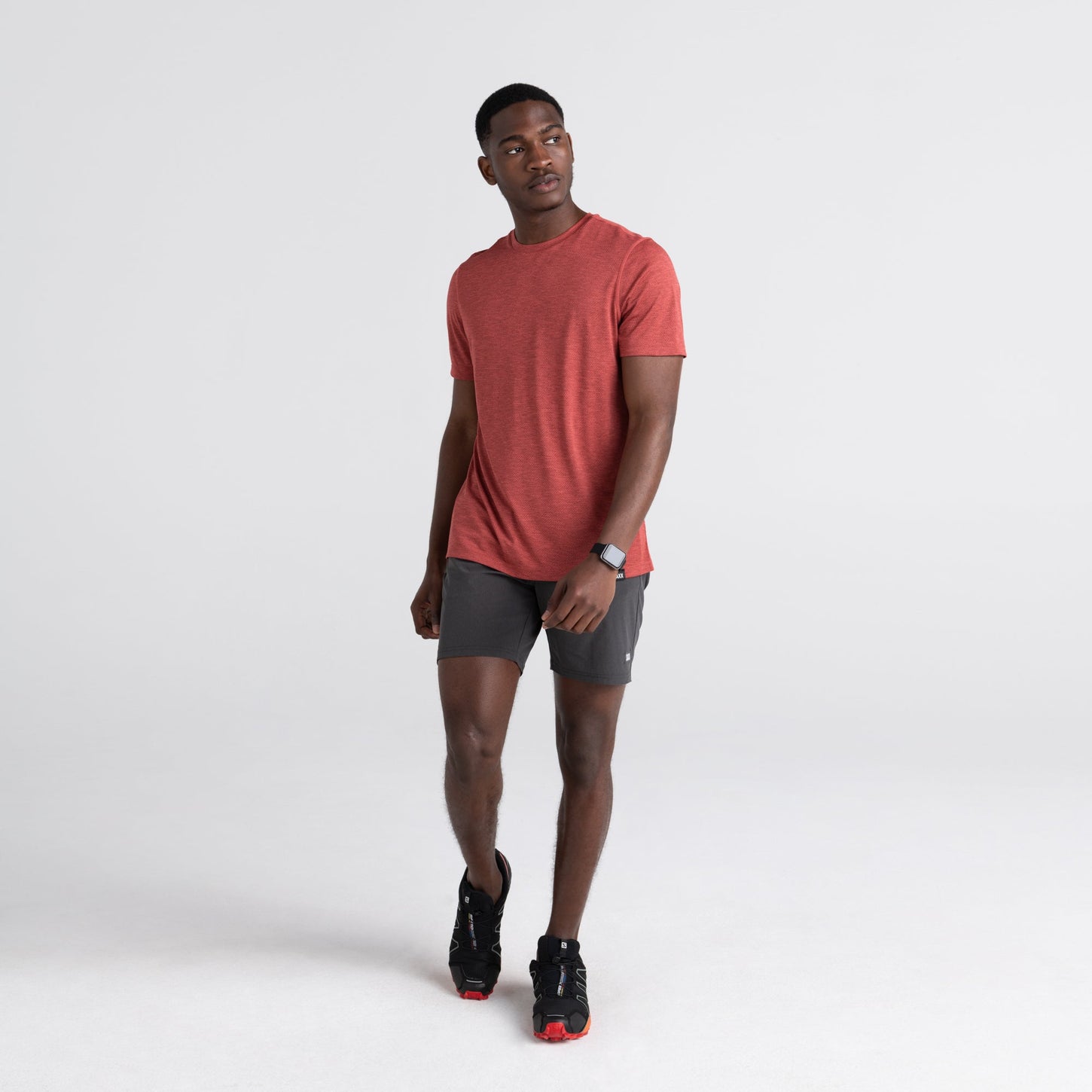 Saxx  All Day Aerator Tee Desert Red Heather - Gabrielle's Biloxi