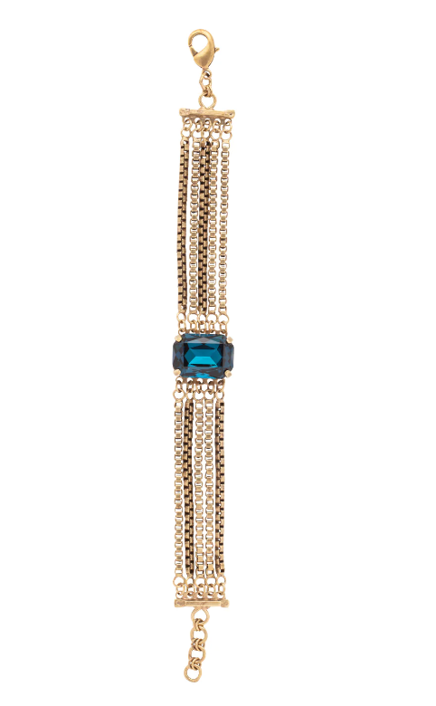 Sorrelli Brynn Tennis Bracelet Venice Blue Antique Gold - Gabrielle's Biloxi