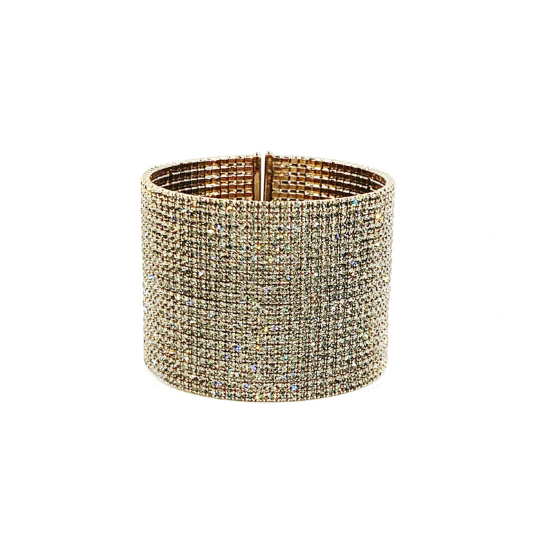Theia Champagne CZ Bangle in Antique Gold - Gabrielle&