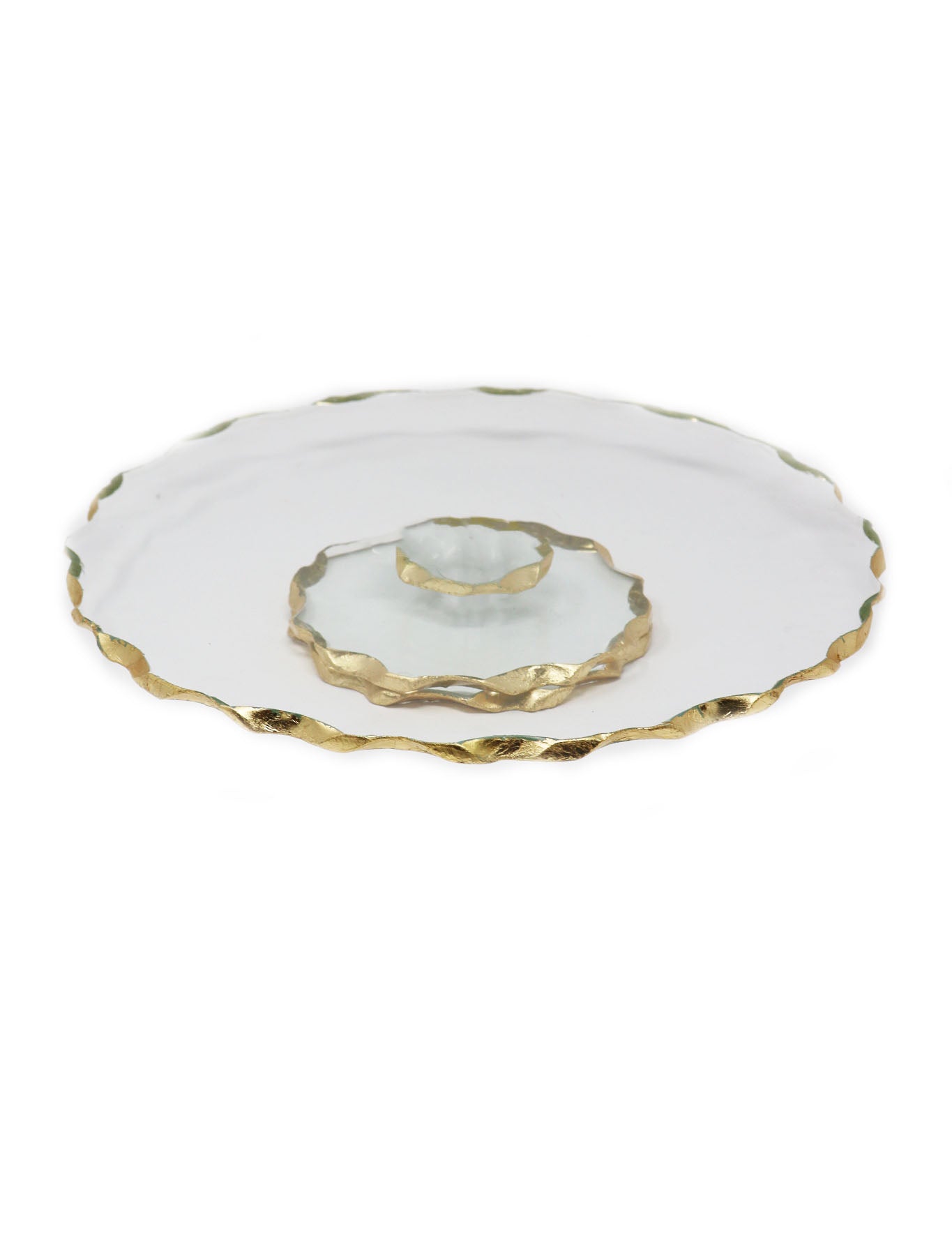 Goldedge Handcrafted Crystal 13" Turning Platter - Gabrielle's Biloxi
