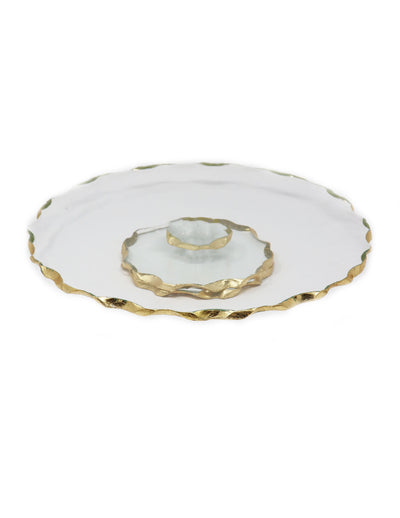 Goldedge Handcrafted Crystal 13" Turning Platter - Gabrielle's Biloxi