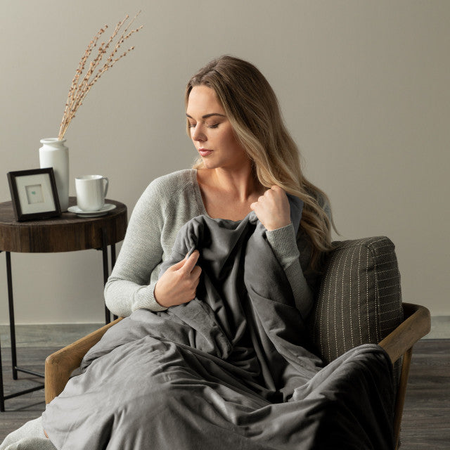 Demdaco Weighted Throw Blanket-Charcoal - Gabrielle's Biloxi