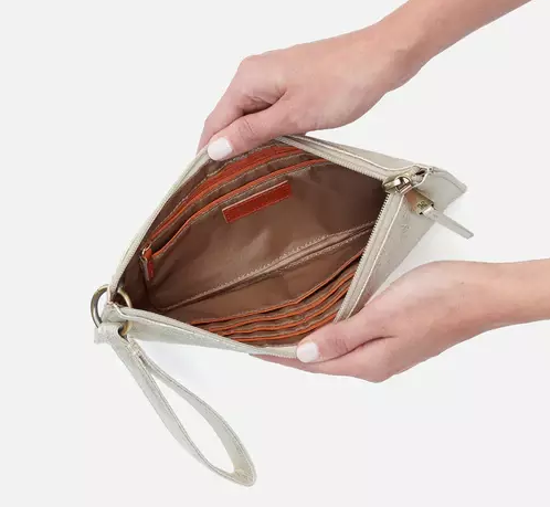 Hobo Vida Wristlet - Pearled Silver Metallic - Gabrielle's Biloxi
