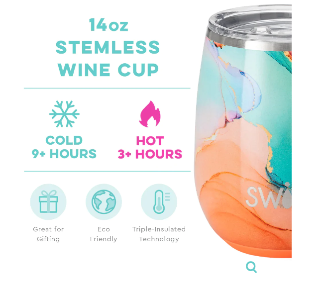 Swig 14oz Dreamsicle Stemless Wine Cup - Gabrielle's Biloxi