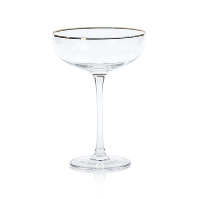 Martini Glass with Gold Rim - Gabrielle's Biloxi